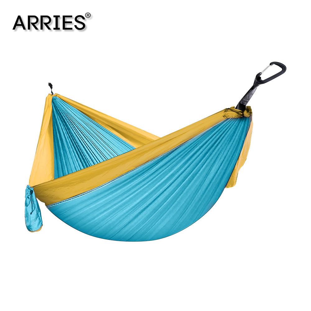 WJING 2 Personnes Hamacs De Camping avec des Moustiquaires Adapt/é pour La Randonn/ée en Plein Air Sac /À Dos,Blue Nylon Parachute Tissu-Portable Hamac Pliable-Balan/çoire avec Filet De Tente Couchage