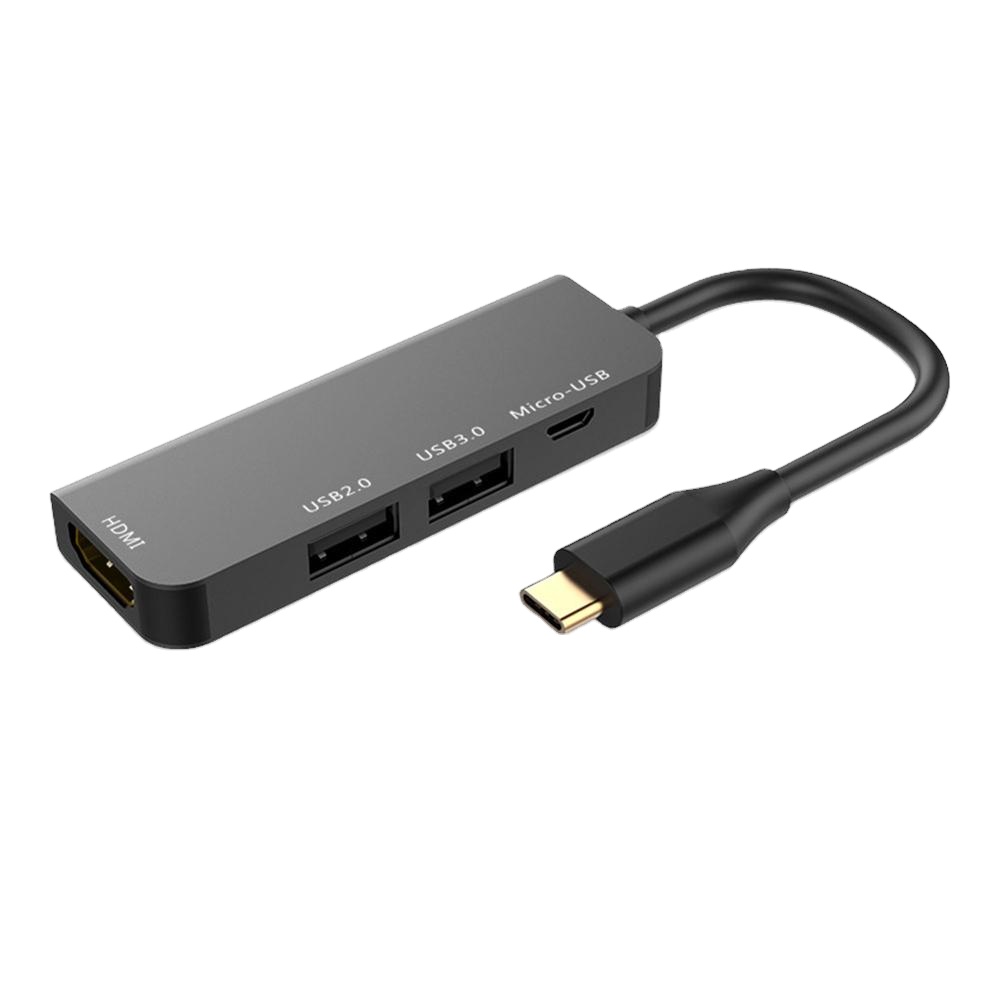 Мультимедийный USB-концентратор 4 в 1, USB Type C Hub to 4K HDTV, для ПК и телефонов