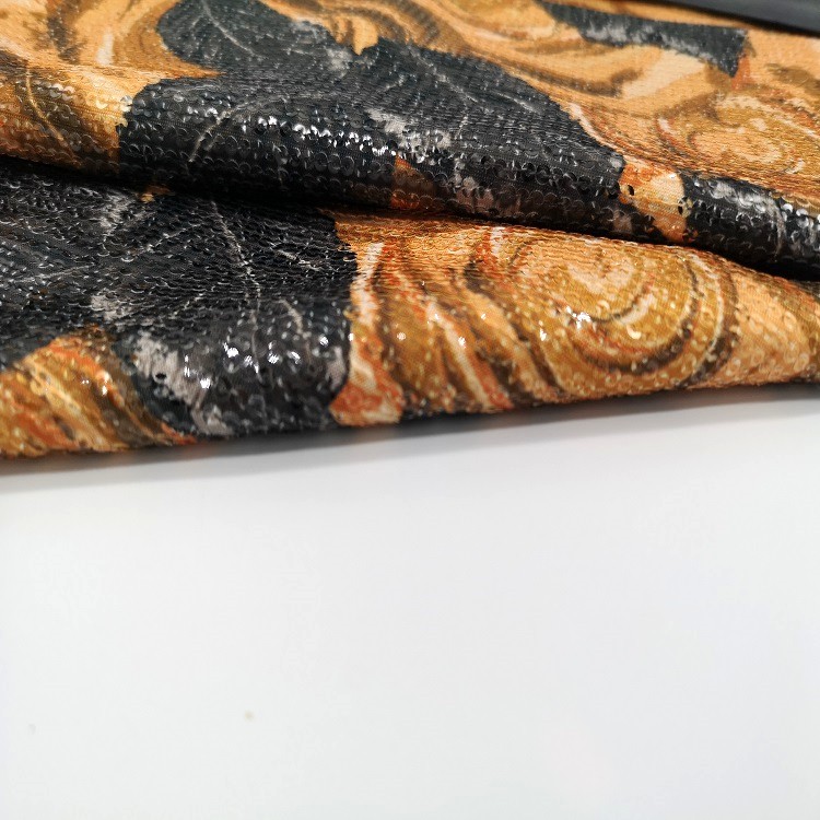 Новое поступление, трикотажная ткань с блестками и вышивкой, модный текстиль 95% поли 5% SP