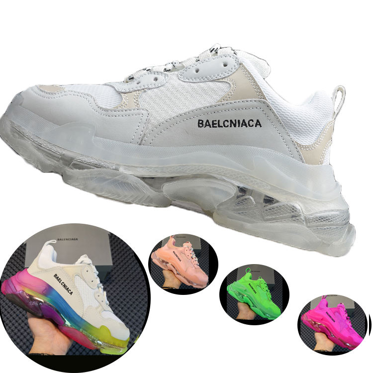 2021 трендовые унисекс люксовые Дизайнерские мужские известные бренды 41 полностью белые кроссовки triple s balencia