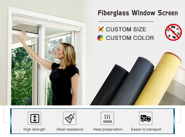 PVC Coated Mosquito Net Roll 18*16 Mesh Fiberglass Insect Fly Window Screen Mesh