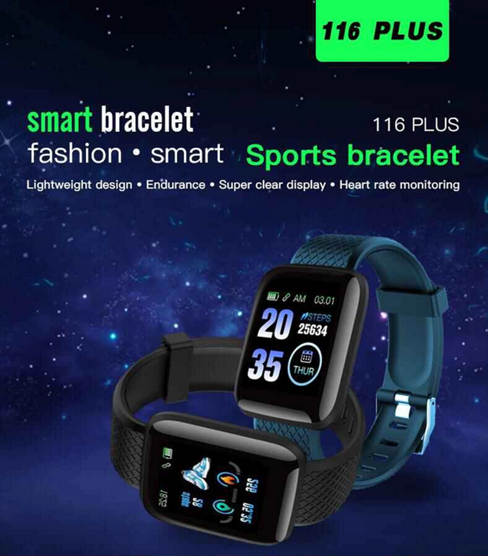 Smart Watch 116 Plus Fitness Tracker with IP67 Waterproof