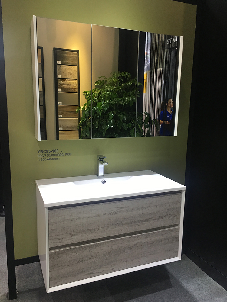 European design bathroom cabinet wall hung furniture bathroom push-open system bath cabinet