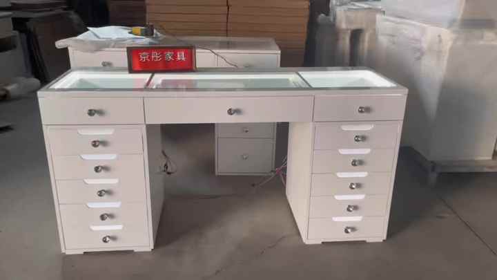 Factory Wholesale 1.5m Drawer with Lighting Dressing Table with Mirror  Makeup Vanity Dresser and Lights Dressing Table