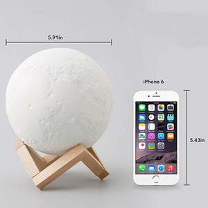 Unique Design Hanging Lights Remote & Touch Control 16 Colors RGB Luna 3D Printing LED Night Light