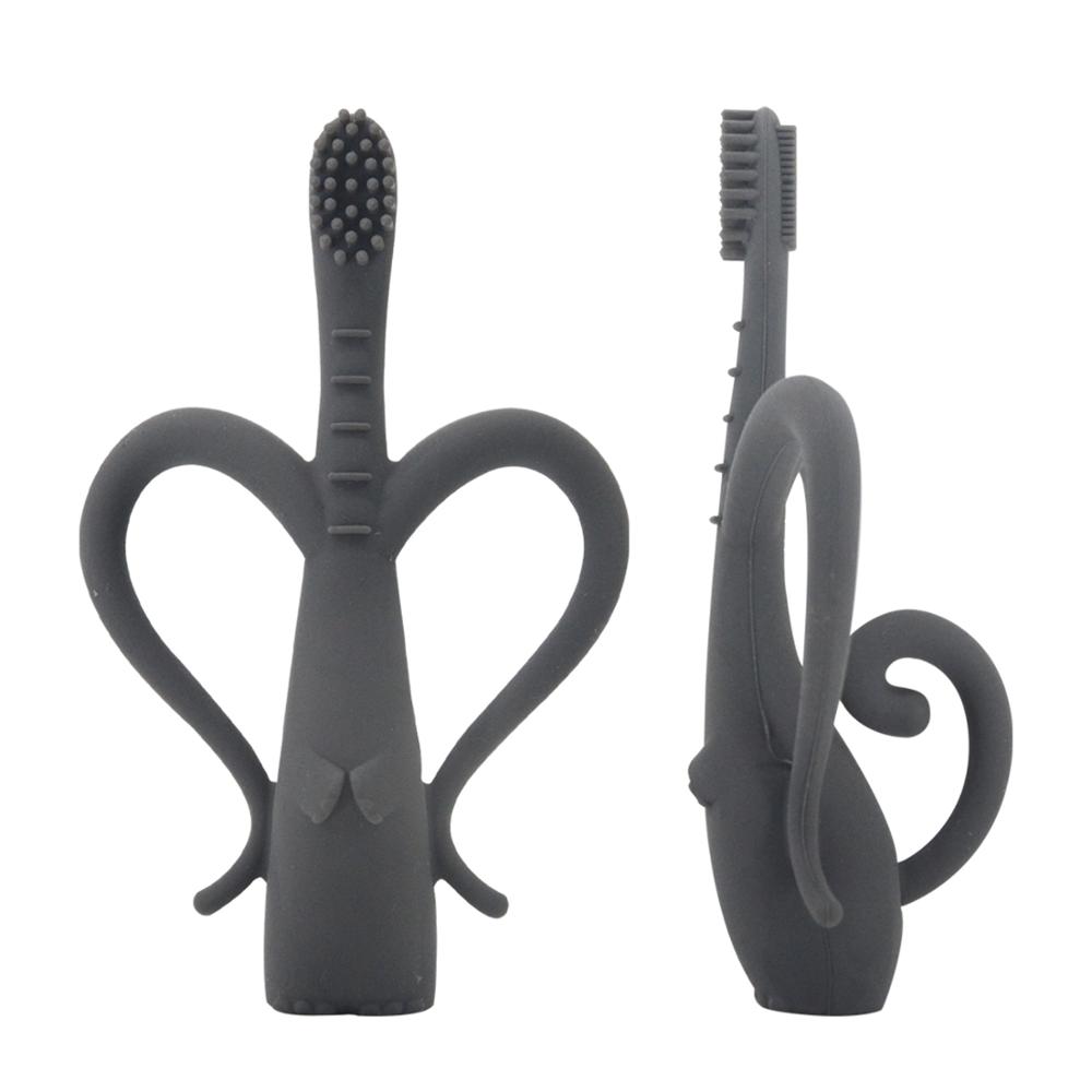 Лидер продаж на Amazon, игрушка-слон, Прорезыватель зубов для детей, не содержит Бисфенол А, сенсорные прорезыватели, жевательные игрушки, силиконовая детская зубная щетка