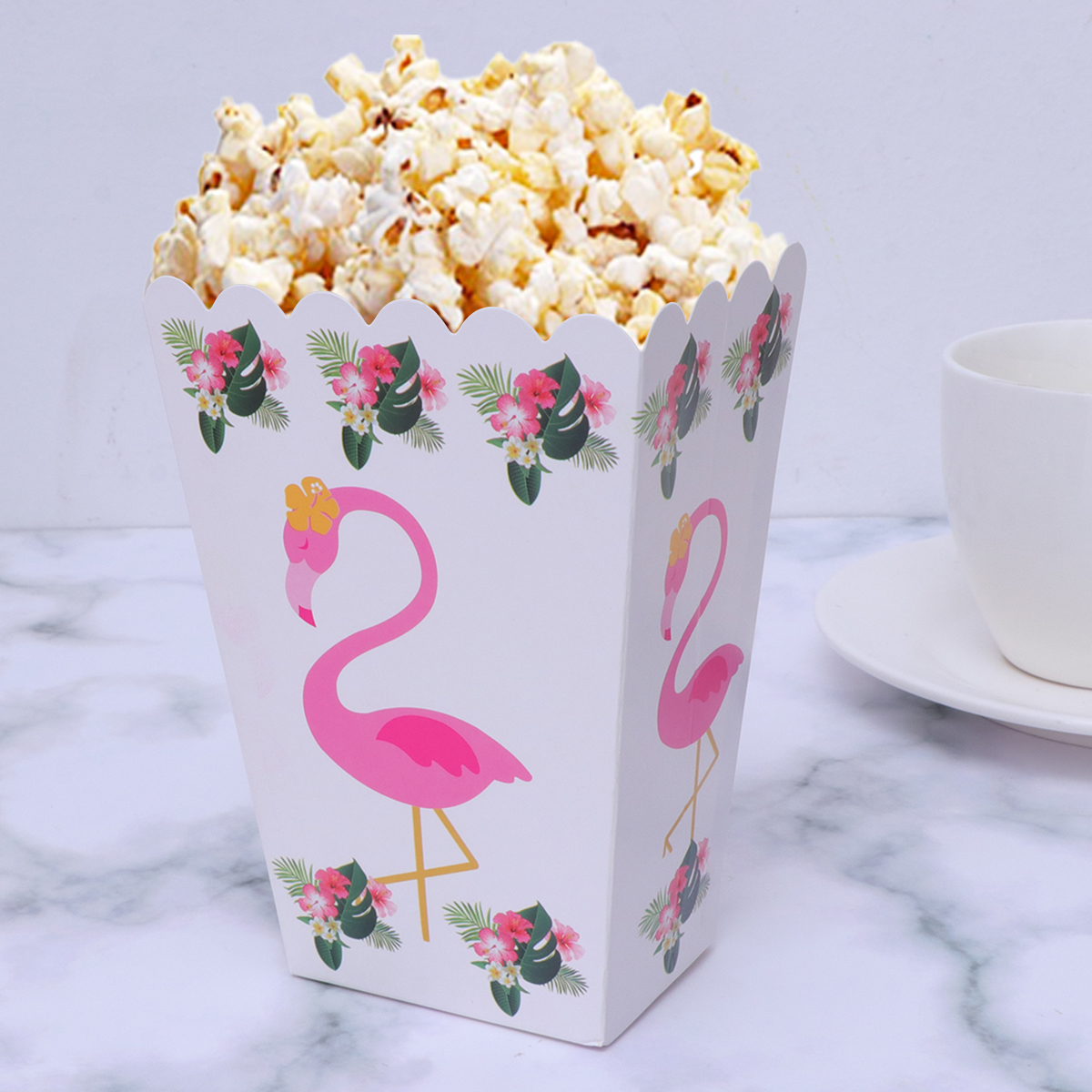 孩子生日纸 popcorn 花盒火烈鸟 popcorn 花盒派对喜欢糖果食品盒小吃