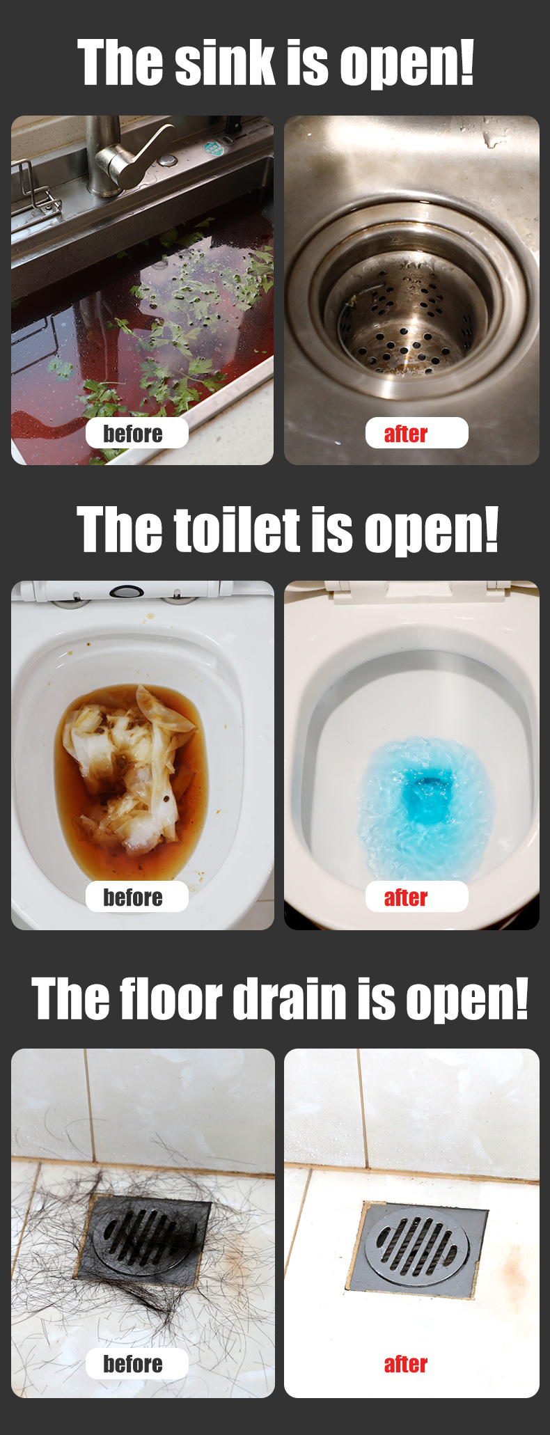 Most popular drain cleaner toilet pipe drain cleaning powder drain clog