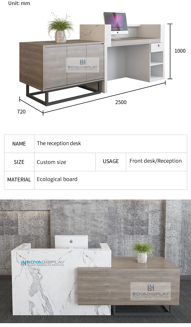 New Design Professional office beauty salon reception table clinic white front reception desk