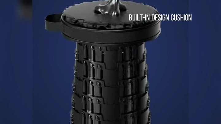 Portable Soft PU Seat Plastic Stool Built-In Cushion Telescopic