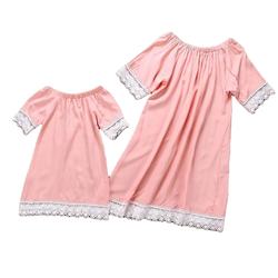 Hot Sale Manufacturers  Child Wear  Mother Daughter Family Matching  Short   Sleeve Clothing