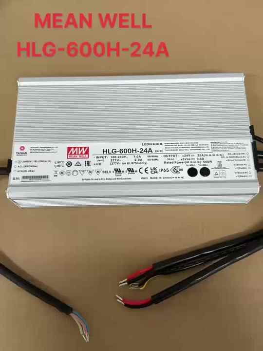 Meanwell HLG-600H-24A LED Driver - 600W, 24V, 25A Power Supply