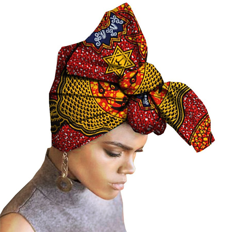 非洲印花头巾女式头巾,搭配黑色女式头巾套装,非洲头巾头巾 - buy