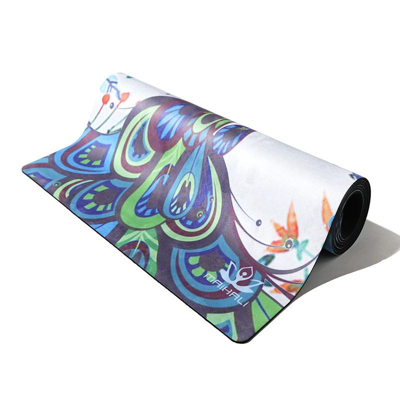 Printed 5 Mm Recycled Nuatural Rubber Suede Yoga Mat