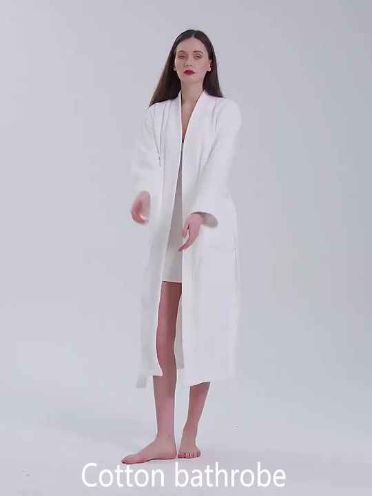 Factory Luxurious Unisex Towelling Dressing Gown Thick Hooded Bathrobe 100%  Cotton Zip up Terry Toweling Bathrobe for Women