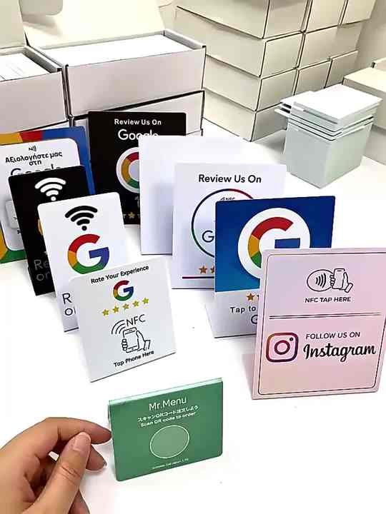 Custom Programmable Social Media Nfc Tag google Review Stand German ...