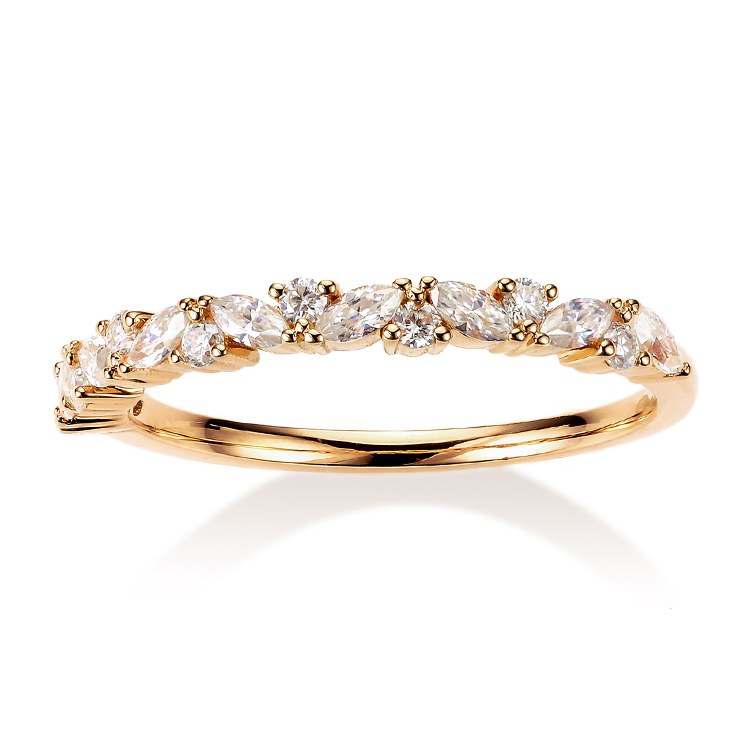 Dropshipping Hot Sales Fine Jewelry 14K 18K Gold Ring VVS Moissanite Diamond Wedding Eternity Band for Women