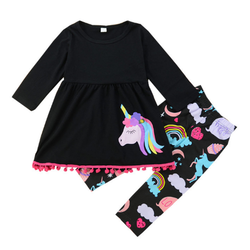 2019 New Arrival Crianças Unicórnio Camisas E Calças Conjuntos de Roupas Meninos Crianças Conjuntos de Roupas de Bebê