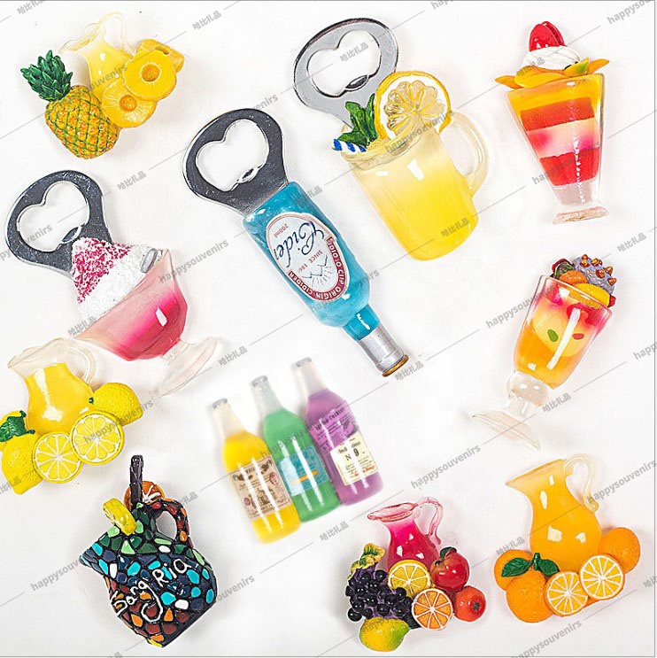 Самодельный летний прозрачный полимерный креативный Открыватель для сока с лимоном, пива, магнит на холодильник