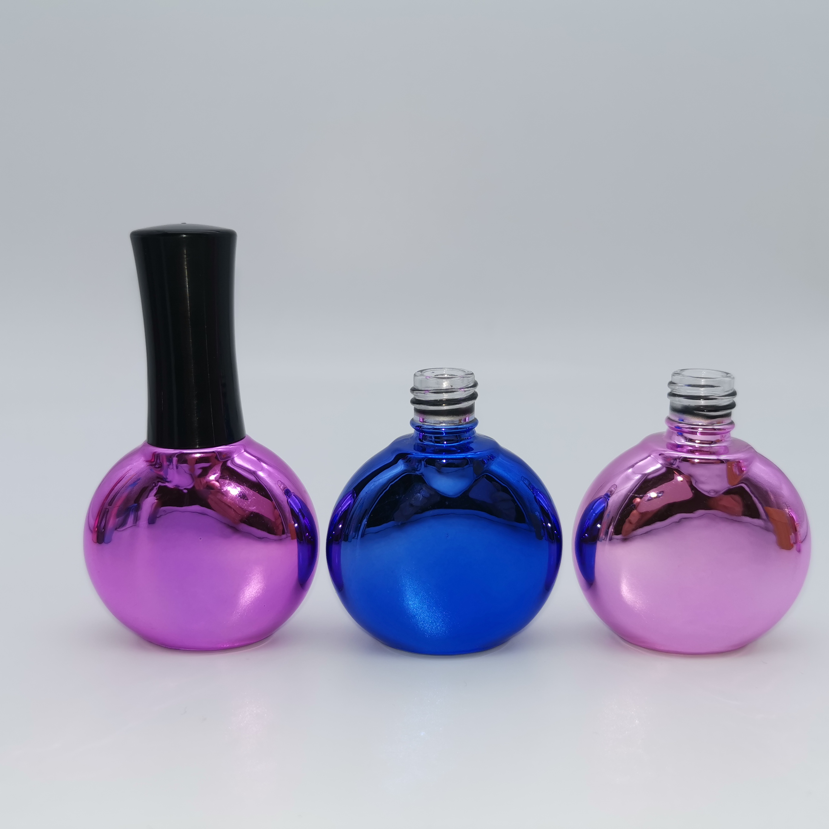 定制豪华银色奇特玻璃瓶空 10毫升指甲凝胶波兰语瓶 - buy nail gel