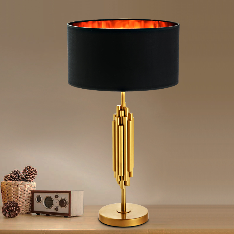 American luxury golden table lamp simple atmosphere personality designer hotel decoration vertical bedroom bedside floor lamp