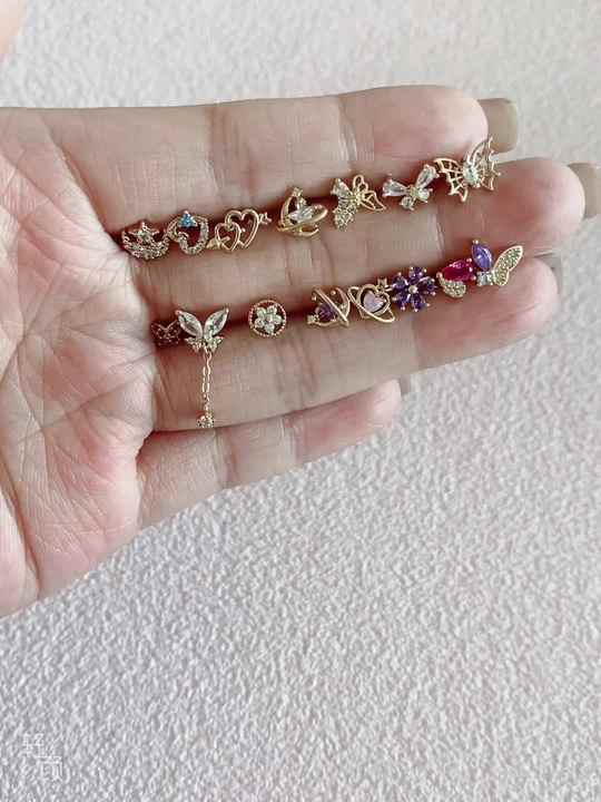 Gaby Stainless Steel External Thread Earrings Gold Stainless Steel