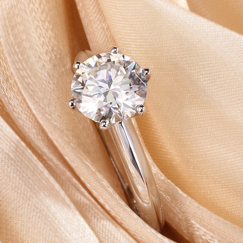 Classic 18K Gold Jewelry Customized Engagement Wedding D VVS1 1carat HPHT CVD Lab Grown Diamond Ring for woman