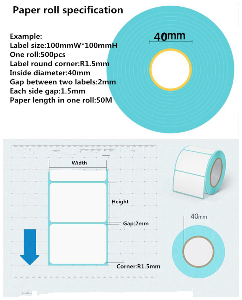 Barcode Printing stickers Thermal Label Roll Waterproof Adhesive Sticker 20 x 10 x 2000 labels per roll