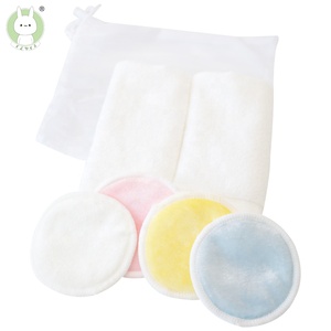 2019 new design 2 pcs bamboo makeup remover towel and 4 pcs bamboo velvet makeup remover pads