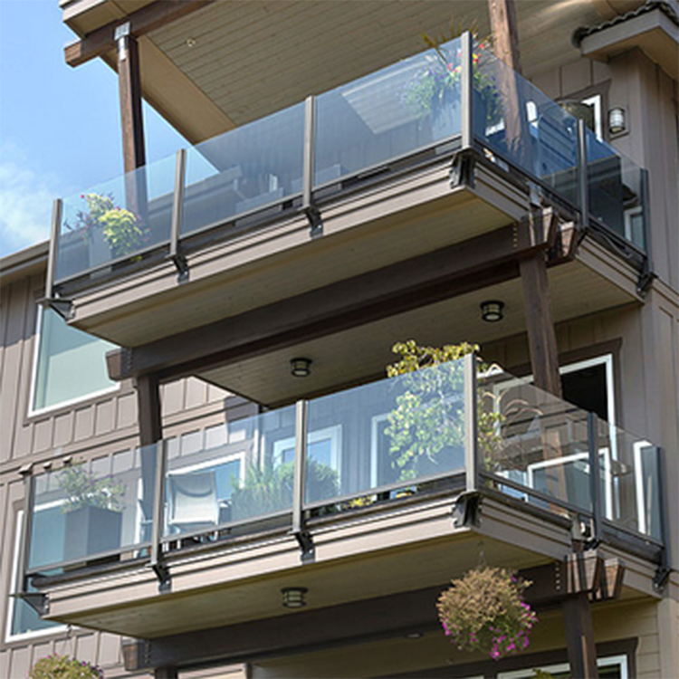 Ao ar livre varanda balaustrada de vidro temperado laminado preço barato cerca corrimão da escada exterior painéis de vidro laminado temperado