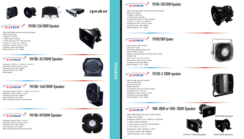 Black plastic 200w siren speaker for vehicle