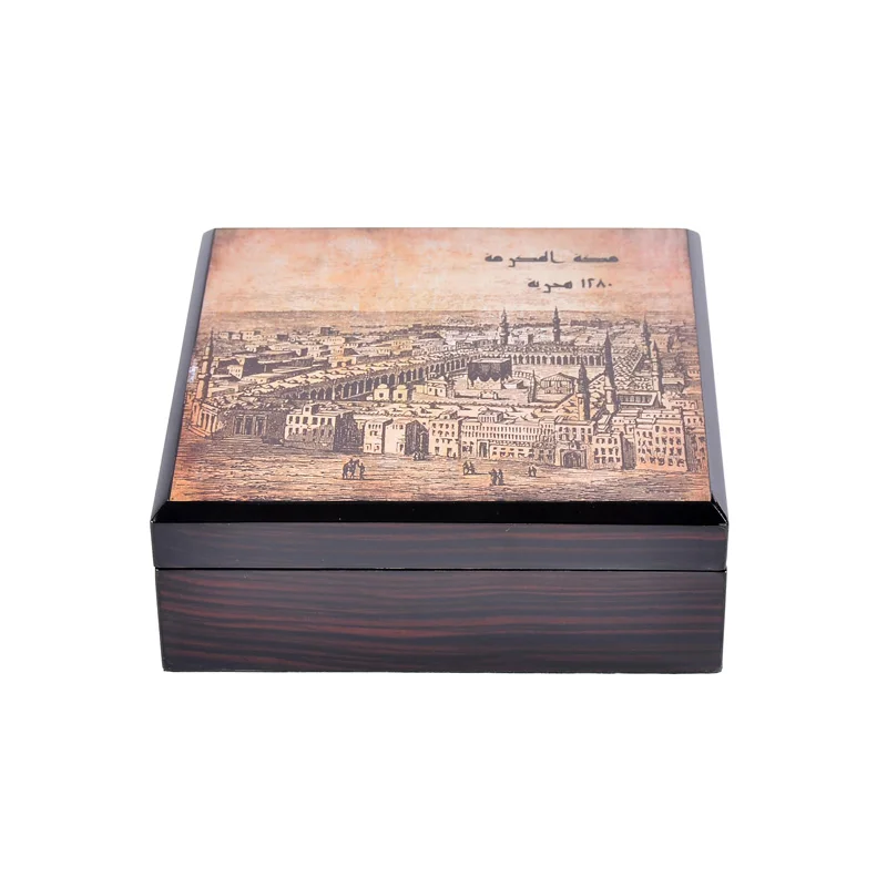 KSA Jeddah season Laser Cut Wooden Box For Dates MDF Wood Packing Boxes Fancy Arabic Chocolate Gift Sweets Box For Islamic Gift