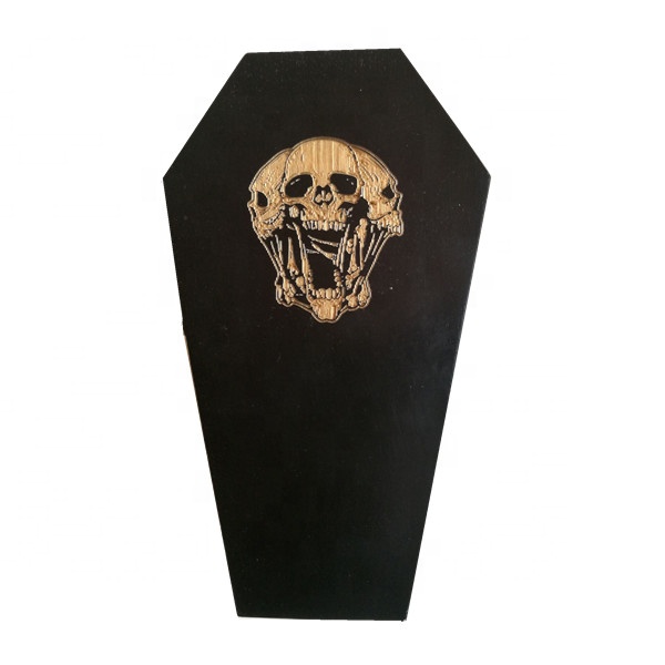 Деревянные Мини-Ящики для гроба черного цвета с петлями, размер под заказ, лазерная гравировка логотипа