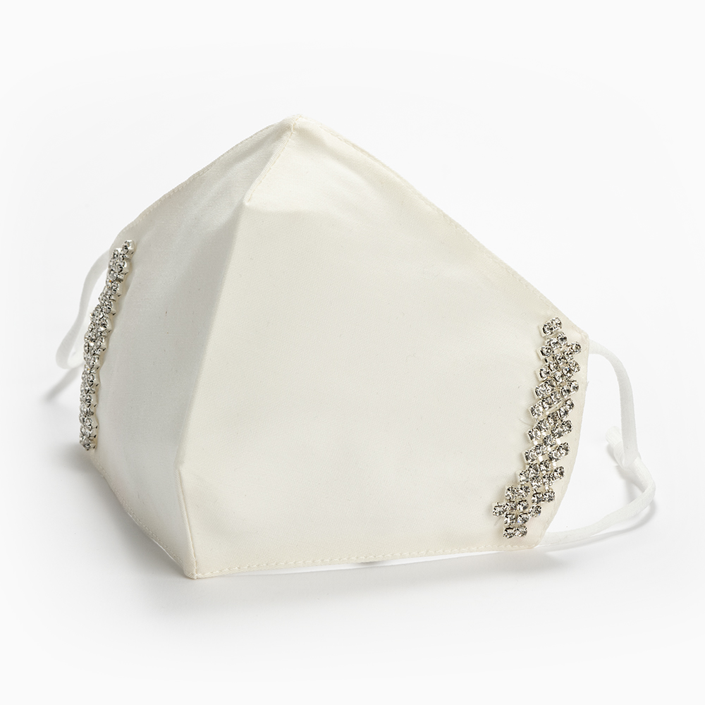 Высококачественные наборы галстуков с цепочкой со стразами, соблазнительная блестящая белая шелковая хлопковая маска для лица