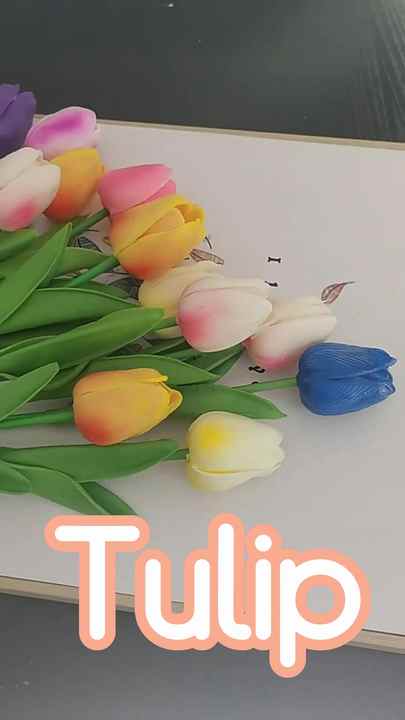 F-1216卸売人工リアルタッチチューリップ花売れ筋オランダ人工