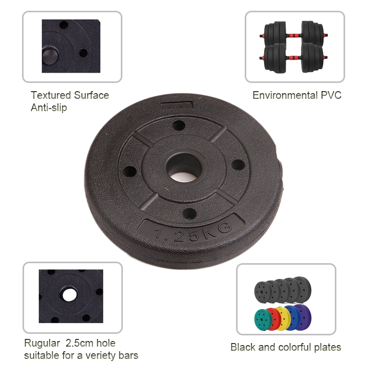 2021 Factory Gym Equipment custom 10kg 20kg 30kg 40kg 50kg Adjustable weight Plastic + Cement Dumbbell