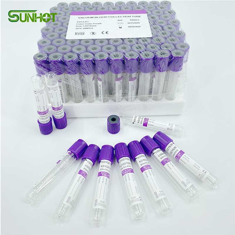 Горячая Распродажа стекло/PET материал ЭДТА активатор K3 & K2 вакуумный заборщик крови вакуумная трубка для забора крови