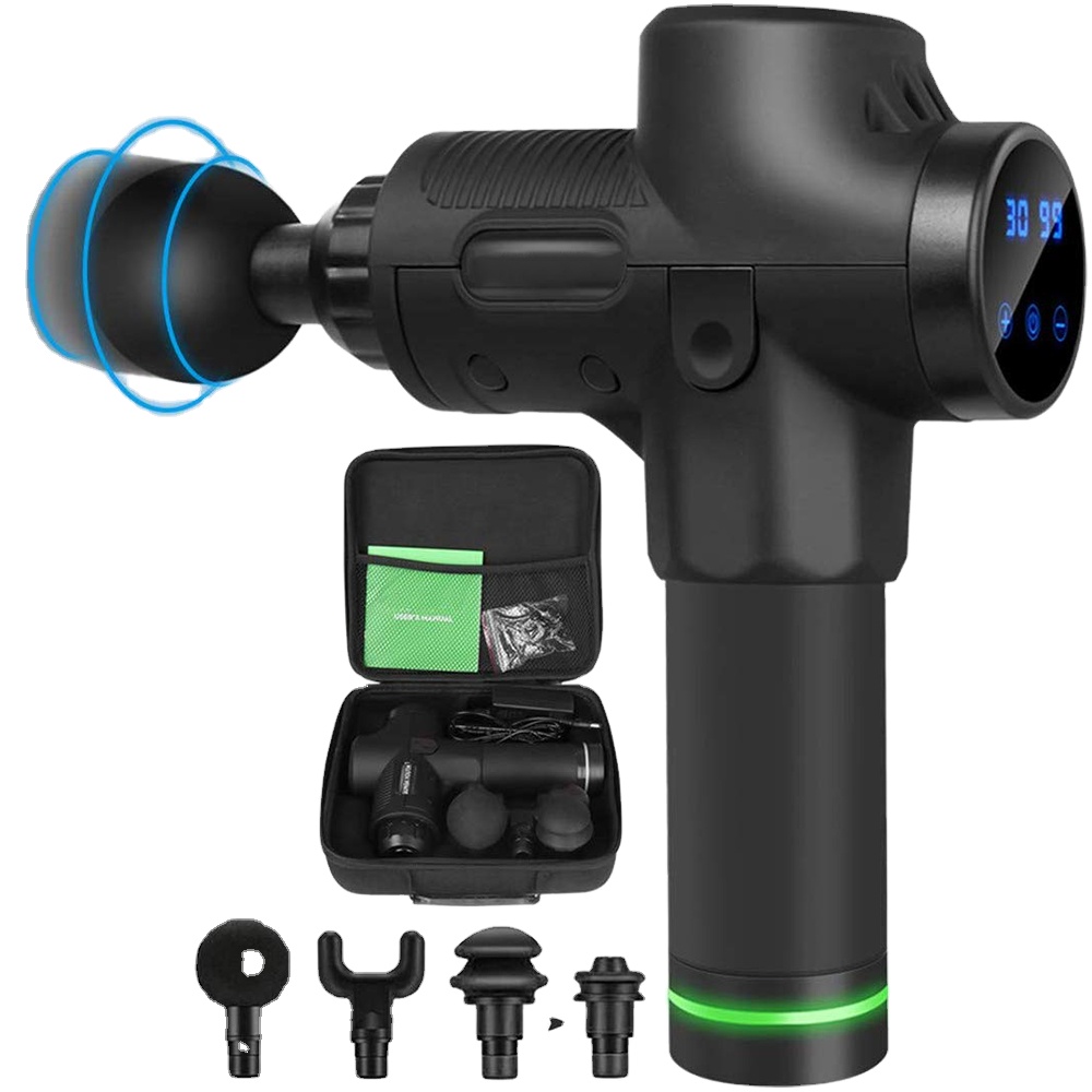 Беспроводной бесщеточный Электрический массажный пистолет MERESOY для глубоких тканей, вибрирующий массажный мини-пистолет для спины и шеи, изделие для массажа лица