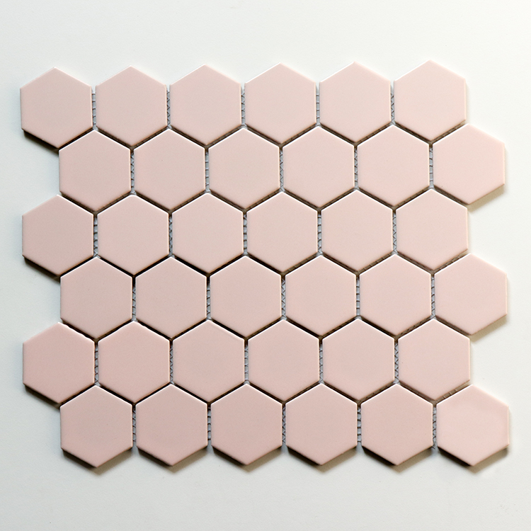 Pearl White Hexagon Ceramic Mosaic Art Tile Ceramic For Bathroom Ceramic Tile Mosaic