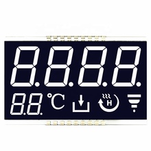 Custom size Numeric 7 Segment LCD Display White On Black LCD For Thermostat