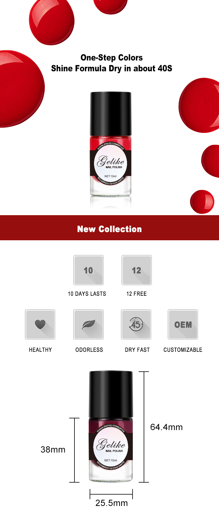 Pedicure and manicure cosmetics wholesale cheap private label customizable colors glossy pink red blue nail polish bulk gallon