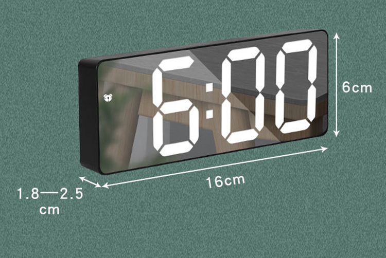 Sveglia Digitale Con Specchio LED – Grande Display Luminoso Con Data E Temperatura, Moderna E Silenziosa Per Comodino