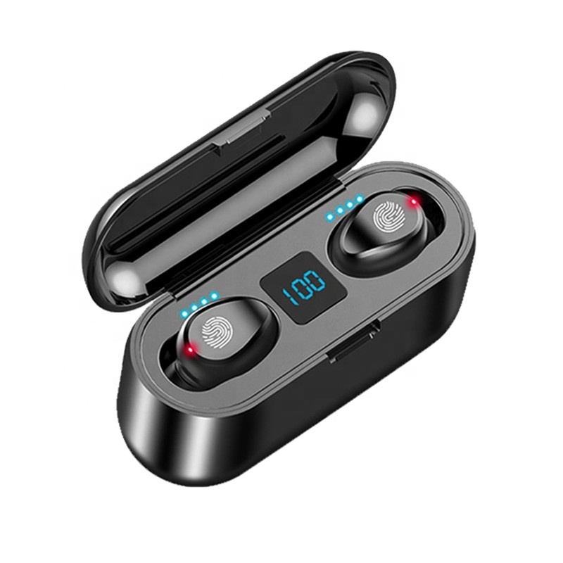 2020 Amazon Hot selling Newest wireless bt 5.0 headset earphone earbuds F9 tws with 2000mah power bank