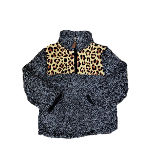 leopard buffalo plaid kids sherpa pullovers boys&girls berber Fleece girls thick winter zipper coats kids sherpa pullovers