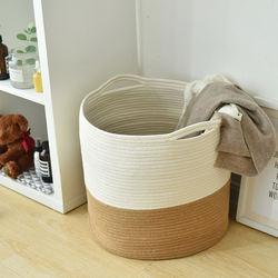 Small Baby Toy Clothing Woven Handmade Cotton Rope Storage Basket for Home Blankets Use