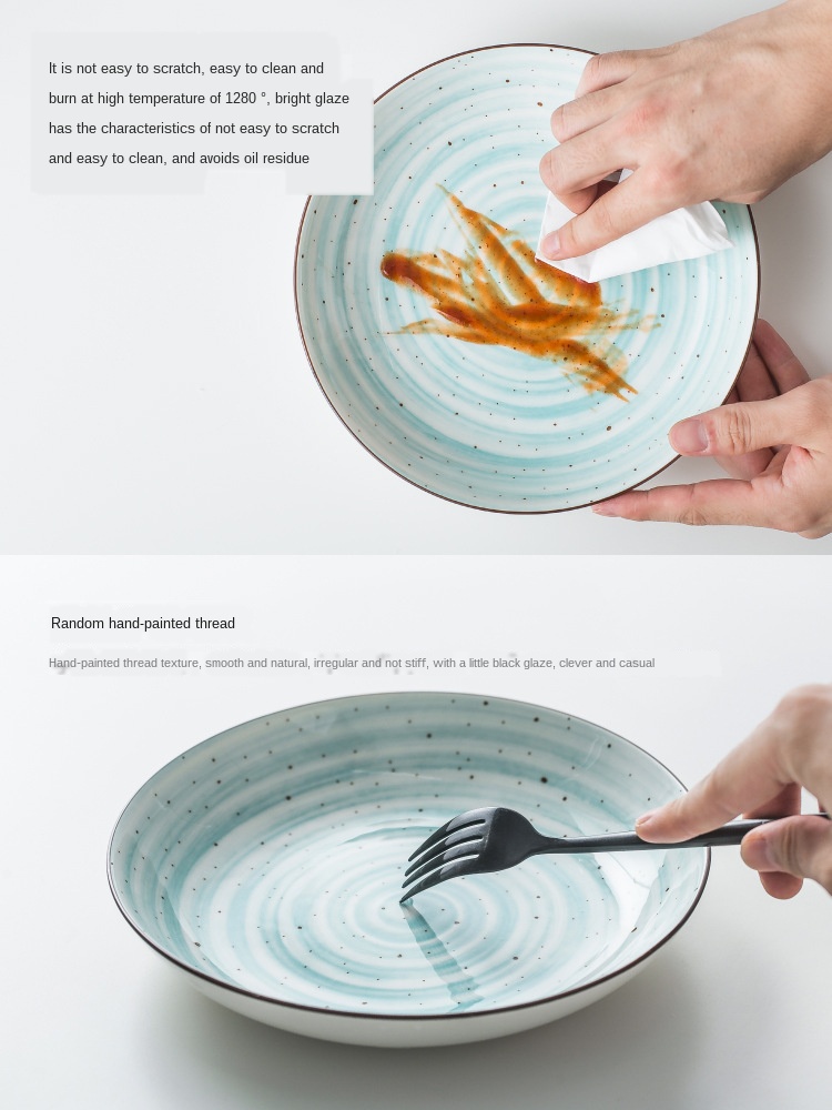Restaurant Ceramic Dinnerware Sets Plate Rice Salad Noodles Bowl Soup Plate Set For Home Hotel