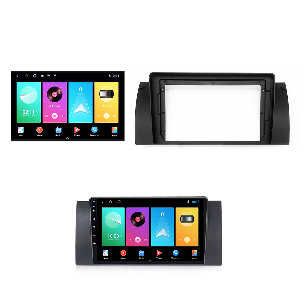 Car Video Fascia for BMW E38/ E39(X5)/ E53 2004-2006 Multimedia 9 inch Refitting Car DVD Player Frame with Cables