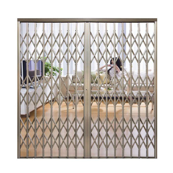 Grelha porta deslizante grades de janelas à prova de roubo de segurança dobrável