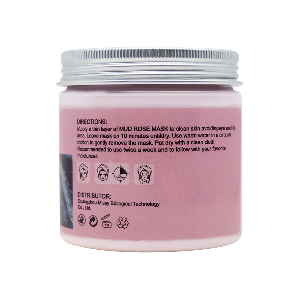 MISSY OEM/ODM Private Label Natural Organic Rose Essential oil Mud Mask Facial Organic Mask