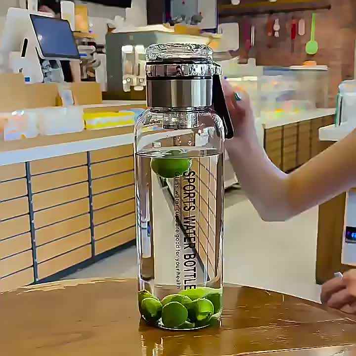 40 OZ Glass Large Reusable Borosilicate Wide Mouth Glass Drinking Water  Bottles With Sleeve